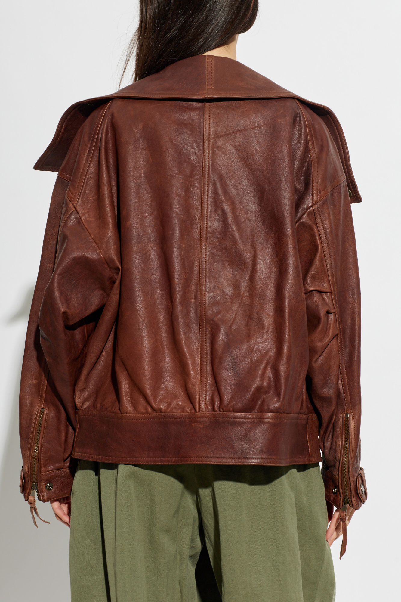 Balmain Leather jacket with a 'vintage' effect | Women's | Vitkac